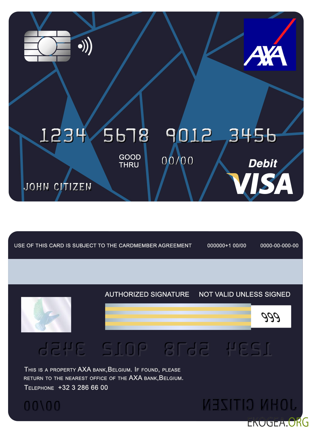 Carte visa AXA Belgique